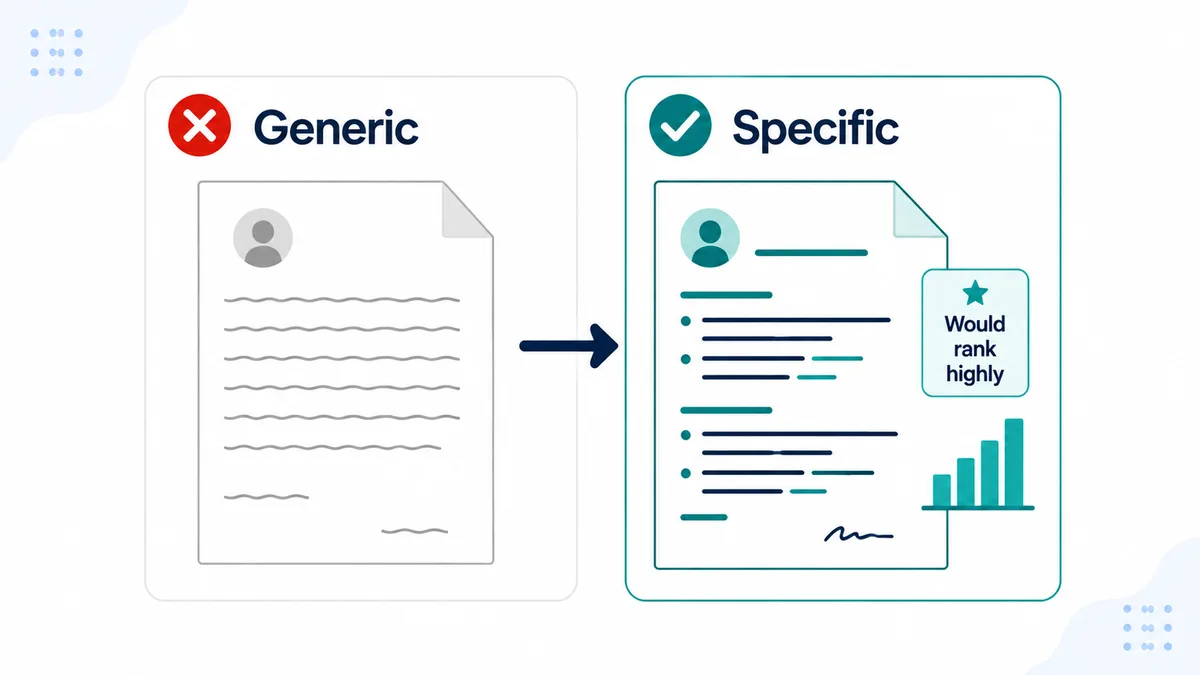 Comparison of a generic USCE letter versus a specific one with rank language that program directors trust