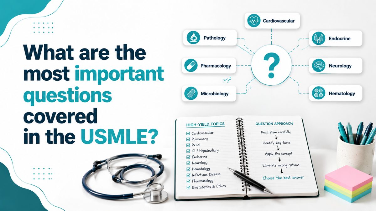 What are the most important questions covered in the USMLE?
